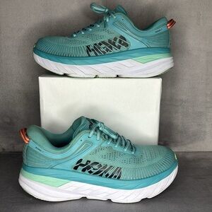 Hoka Bondi 7 Blue Running Shoes W10.5 Cushioned Comfort Trainer